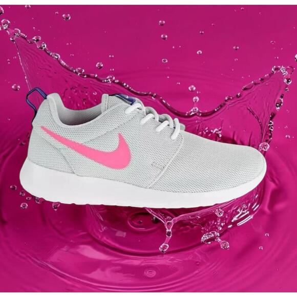 Nike Shoes - Nike Women's Roshe One Pure Platinum / Laser Pink Running Shoes 844994  SIZE 8